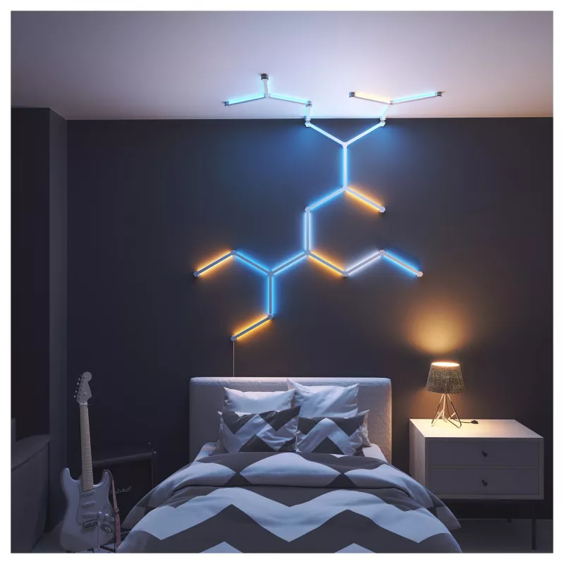 Svetelný konektor Nanoleaf Flex — biely, 0,24 m kábel, balenie 3 ks