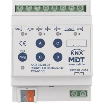 MDT AKD-0424R.02 LED kontrolér, RGBW, 4-násobný, 4TE, REG (AKD-0424R.02)