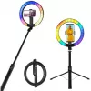 LogiLink prstencové svetlo na smartphone so selfie stick statívom, DM 20cm (AA0156)