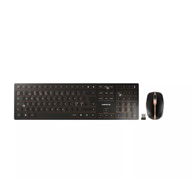 CHERRY DW 9100 SLIM klávesnica myš vrátane univerzálna RF Wireless + Bluetooth nordická čierna