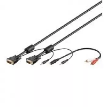Wentronic SVGA audio kábel - 3 m - VGA (D-Sub) - VGA (D-Sub) - čierny - audio 3,5 mm (93969)