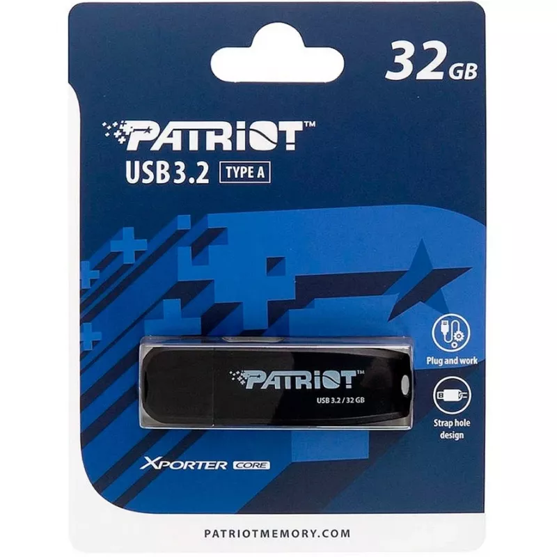 USB flash disk PATRIOT 32 GB USB Type-A 3.2 Gen 1 čierny, 80 MB/s, kľúčenka