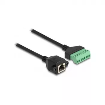 DeLOCK RJ45 kábel Cat.6 konektor samica na adaptér radových svoriek 1 m