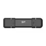 Silicon Power DS72 250 GB prenosný SSD disk typu stick, USB 3.2 Gen 2, USB-A/USB-C, čierny