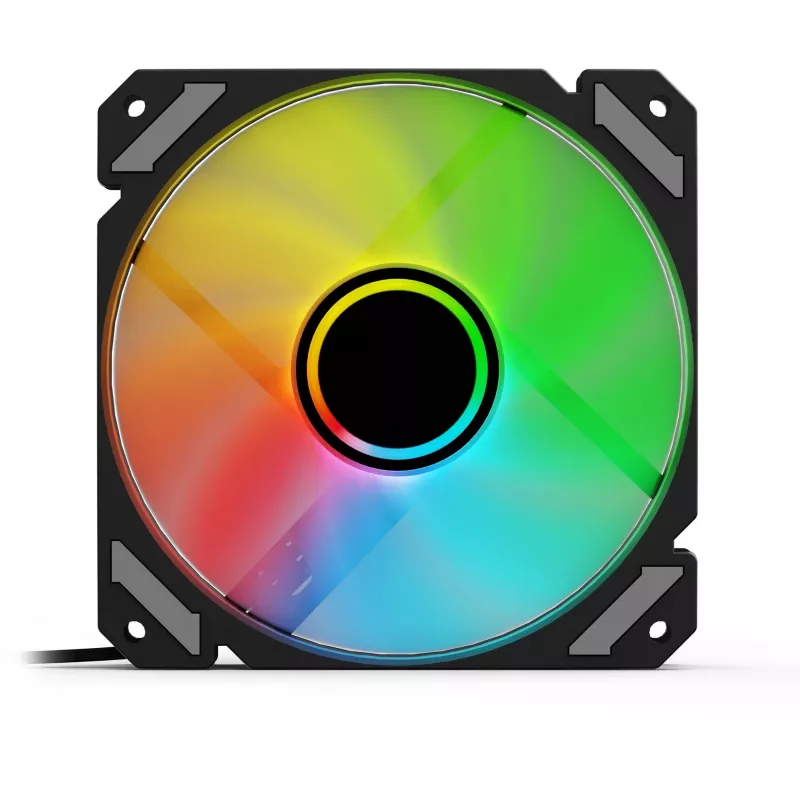 SHARKOON SHARK Mirror RGB PWM 120 mm ventilátor do skrinky, 1500 RPM, čierny