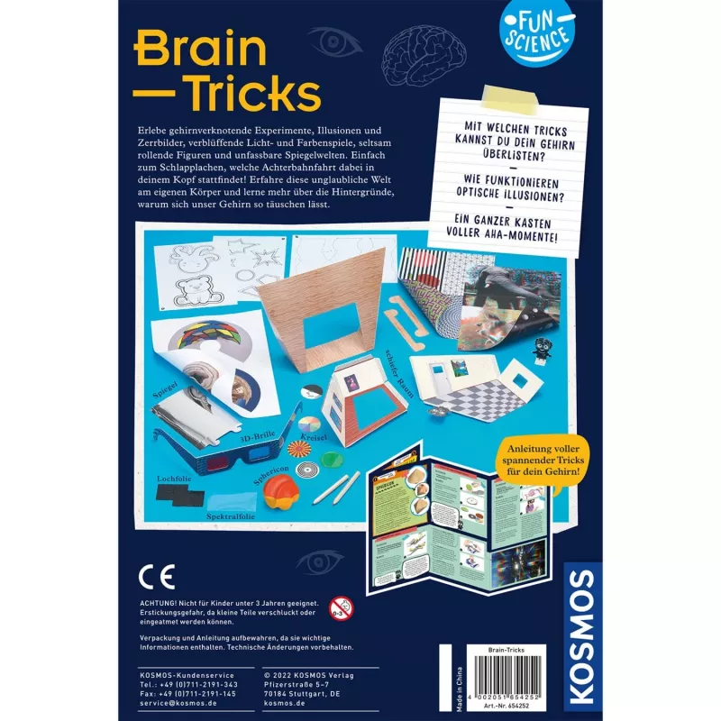 Kosmos Fun Science Brain Tricks, experimentálna súprava, elektrina, 8 rokov, viacfarebná