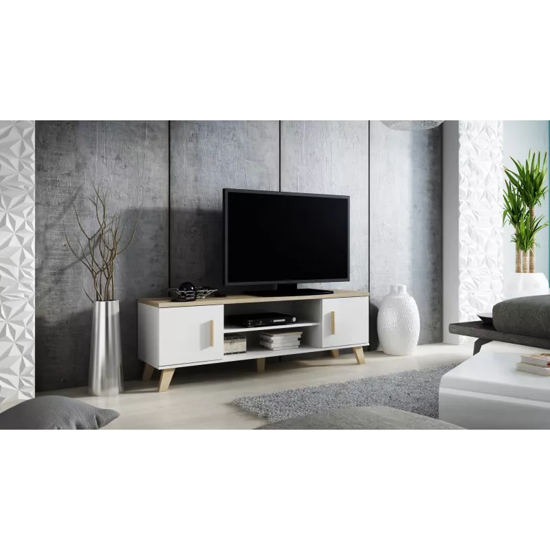 Cama TV stojan LOTTA 160 2D2K biely/sonoma