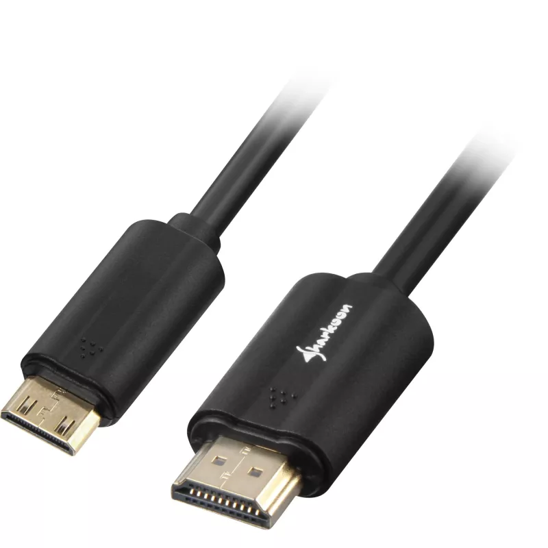 Adaptérový kábel HDMI konektor samec > Mini-HDMI konektor samec (čierny, 1 meter, HDMI 4K)