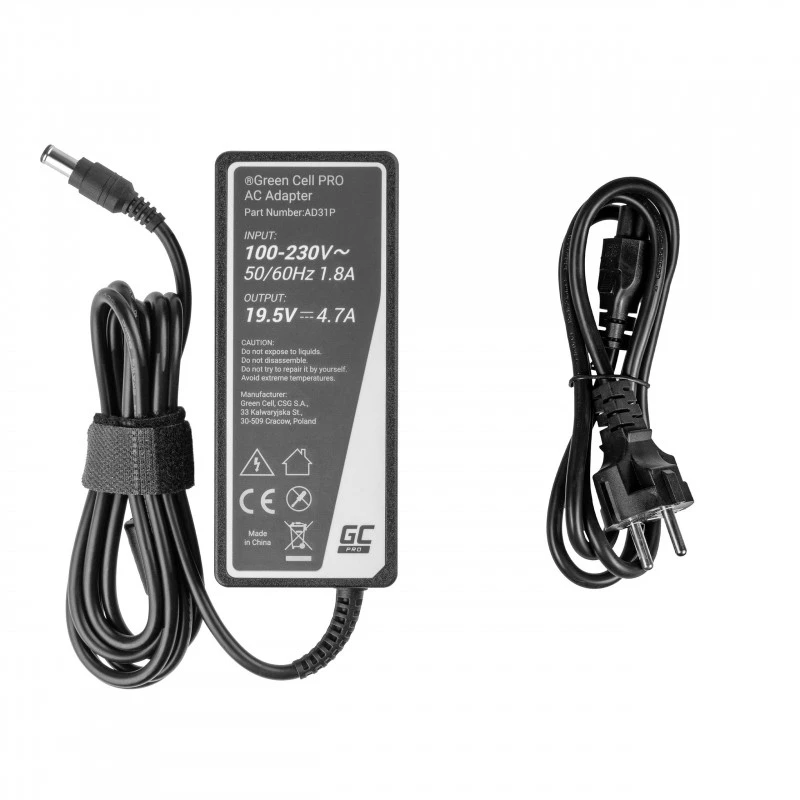 Napájací zdroj Green Cell AD31P 90W Indoor AC-to-DC 19,5V 4,7A pre notebooky Sony, čierny