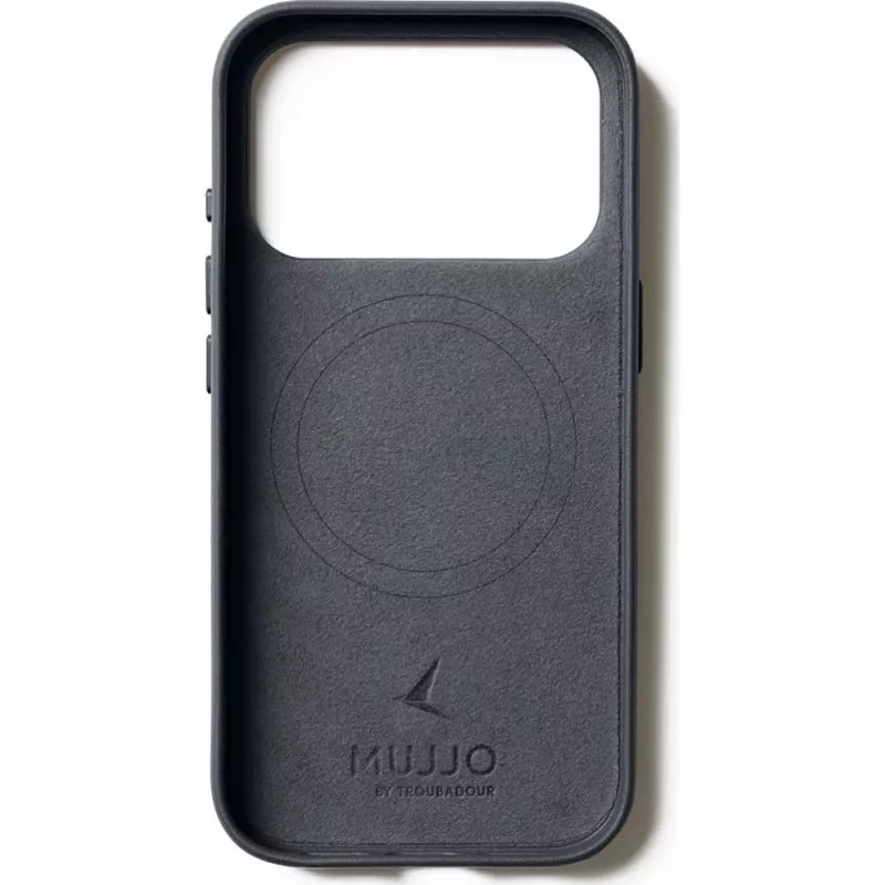 Mujjo Full Leather Case MagSafe puzdro pre iPhone 17 Pro sivá