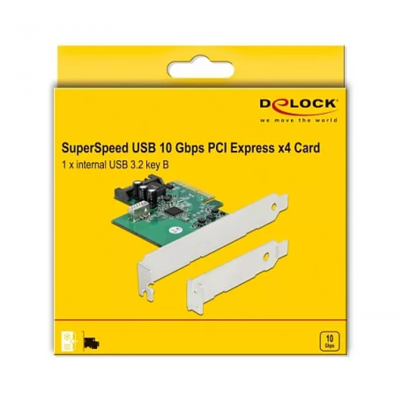 DeLOCK PCI Express x4 karta na 1 x interný USB 3.2 Gen 2 Key B 20-pinový konektor samica