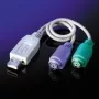 VALUE adaptér klávesnica / myš - USB Type A, 4-pin (M) - PS/2, 6-pin (W)