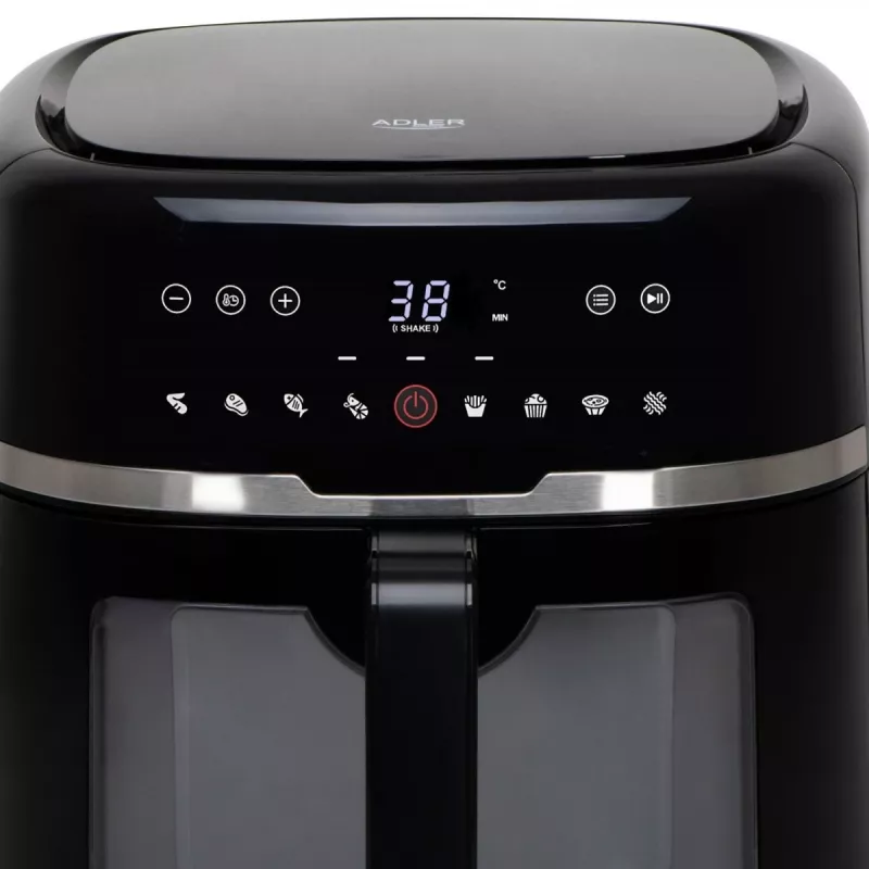 Adler AD 6318 teplovzdušná fritéza, 8 l, 2500 W, LCD displej, 9 programov, čierna