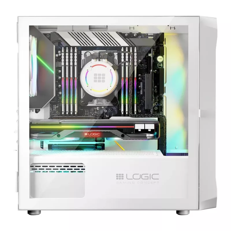Logic PORTOS ARGB MINI USB 3.0 skriňa biela
