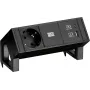 Bachmann DESK2 1x CEE7/3 USB A/C nabíjačka čierna (902.9109)