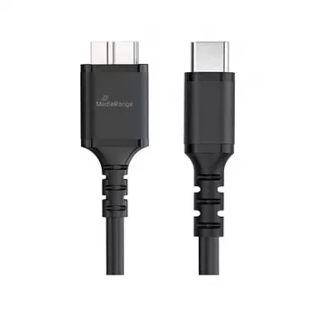USB kábel MediaRange MRCS257 0,5 m — Micro-USB B na USB-C, USB 3.2 Gen 1 (5 Gbit/s), čierny