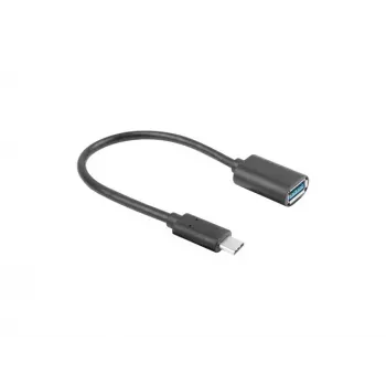 LANBERG AD-UC-UA-04 adaptér USB Type-C konektor samec - USB Type-A konektor samica 15cm čierny