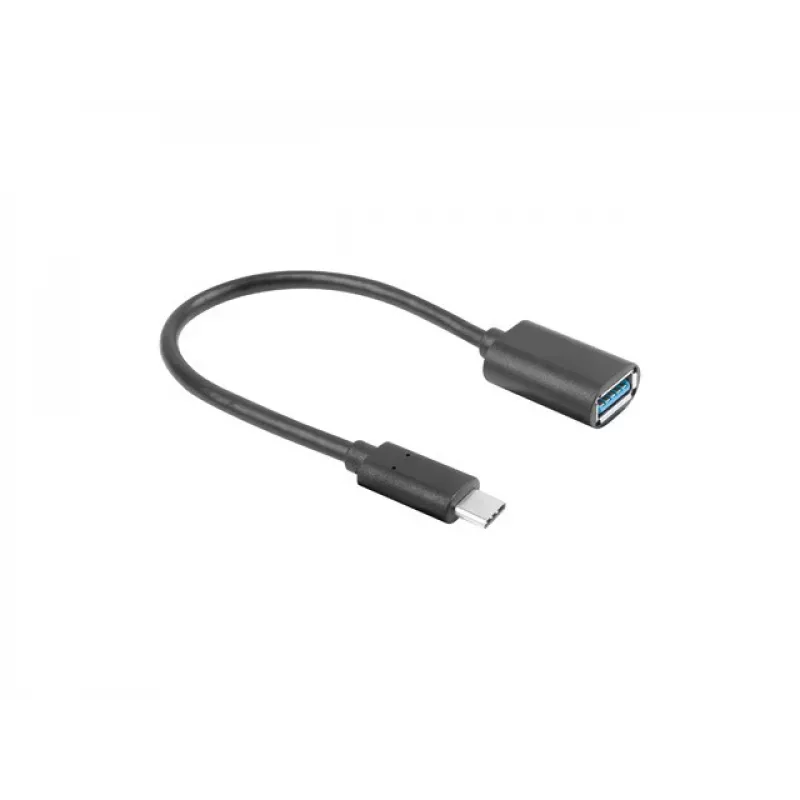 LANBERG AD-UC-UA-04 adaptér USB Type-C konektor samec - USB Type-A konektor samica 15cm čierny