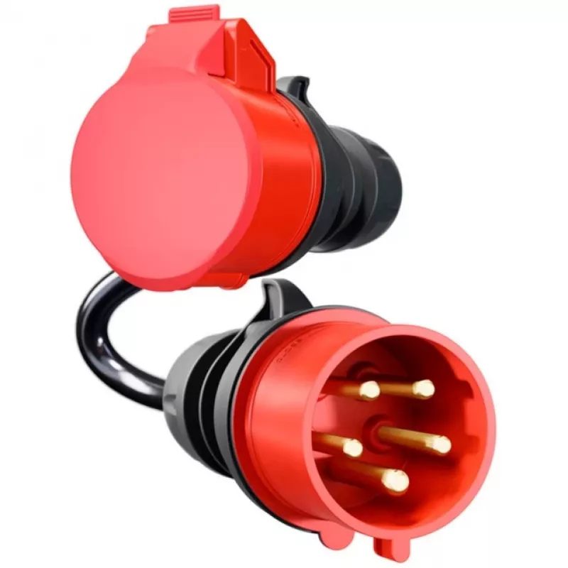 Adaptér pre Gemini flex 11 kW, CEE červený trojfázový striedavý prúd 16A > CEE červený 32A (čierny, 30 cm)