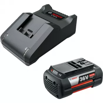 Sada batérie a štartéra Bosch GBA 36V 6,0Ah s nabíjačkou AL 36V-20, čierna