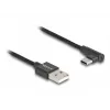DeLOCK USB 2.0 kábel Type-A konektor samec na USB Type-C konektor samec zahnutý 0,5 m čierny