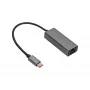 Akyga AK-AD-65 USB-C na Gigabit Ethernet adaptér, RJ45, 15 cm, strieborná