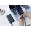 AUKEY CB-BAL5 opletený kábel 3 v 1, Micro USB / USB-C / Lightning, 1,2 m, čierny