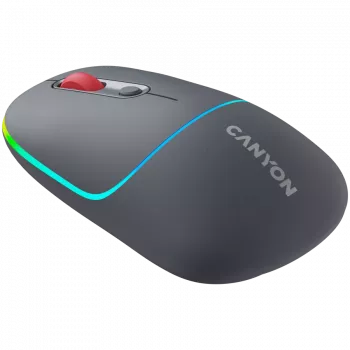 Canyon MW-22 2in1 RGB bezdrôtová myš - sivá - Bluetooth/RF - 1 600 dpi - nabíjateľná