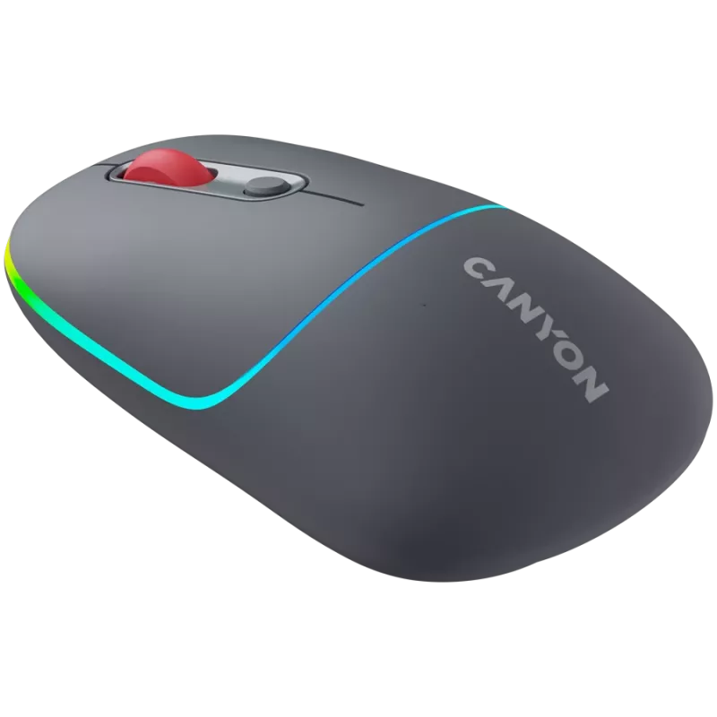 Canyon MW-22 2in1 RGB bezdrôtová myš - sivá - Bluetooth/RF - 1 600 dpi - nabíjateľná