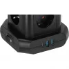 Zásuvková veža Brennenstuhl 1153560010 — 8 zásuviek, 2×USB-A, 1×USB-C, čierna