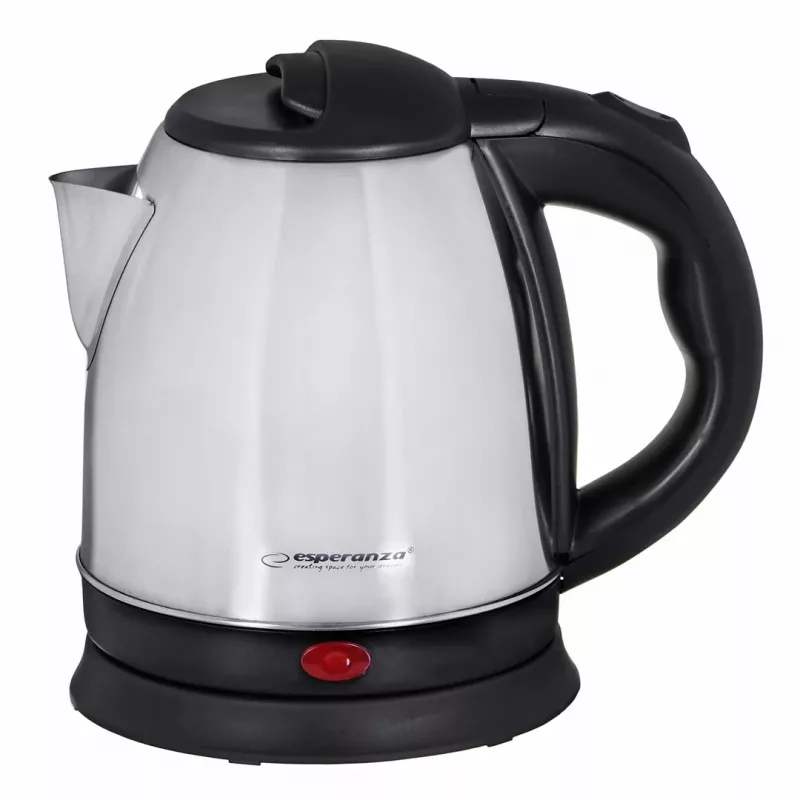 Rýchlovarná kanvica ESPERANZA 1,0 L nerez a plast, 1350 W, bezšnúrová, automatické vypnutie