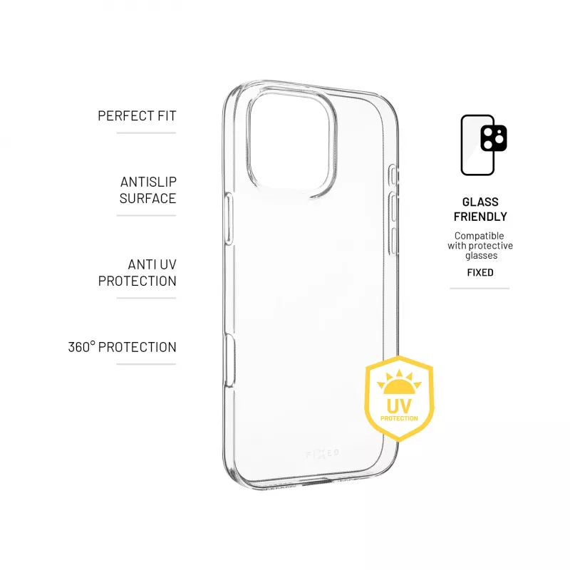 Zadný kryt FIXED AntiUV pre Apple iPhone 16 Pro Max, TPU číry