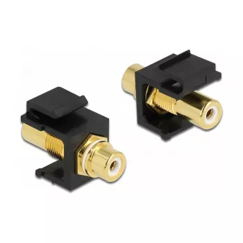 Keystone modul DeLOCK 86746 plochý čierny Cinch konektor samica