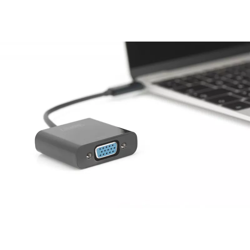 DIGITUS DA-70853 USB-C na VGA adaptér, Full HD 1080p, čierny
