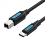 USB 2.0 tlačiarňový kábel, konektor Type-C samec na konektor Type-B samec, 1 m