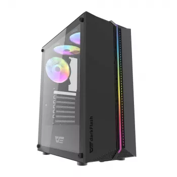 Darkflash DK151 LED počítačová skriňa (čierna) + 3 RGB ventilátory