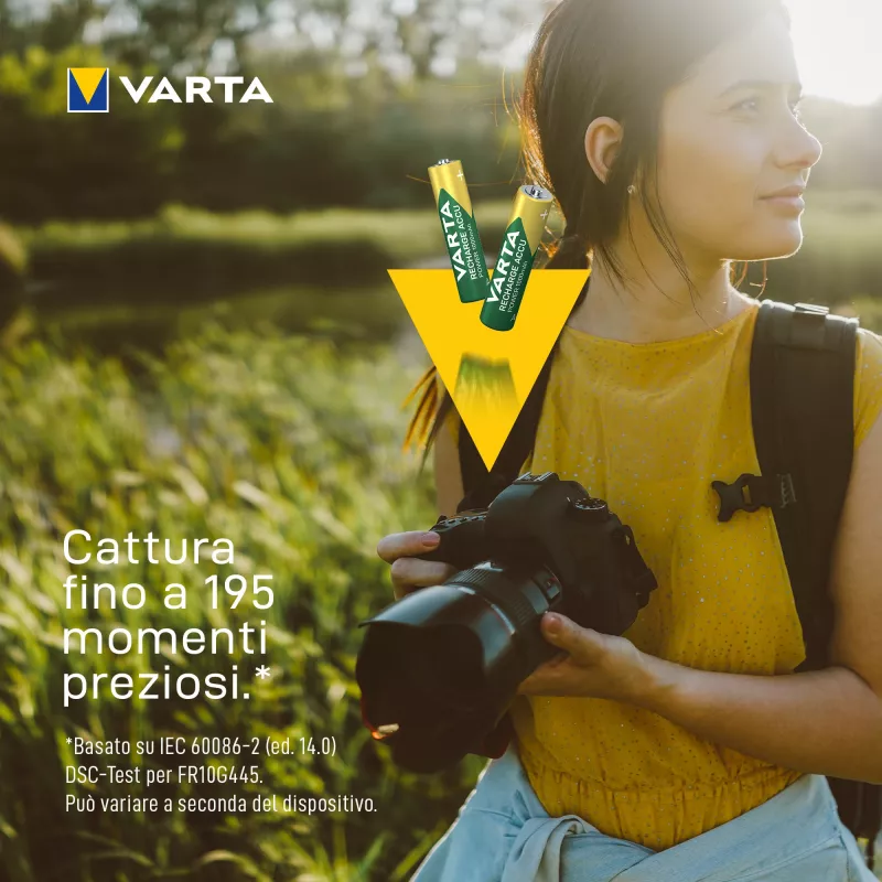VARTA HR03 AAA Recharge Accu Power 1000 mAh 05703 akumulátory 4 ks zelená, žltá