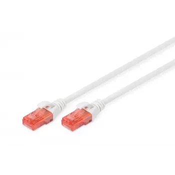 Sieťový kábel Digitus CAT 6 U/UTP patch kábel RJ-45 Cat6 3m biely