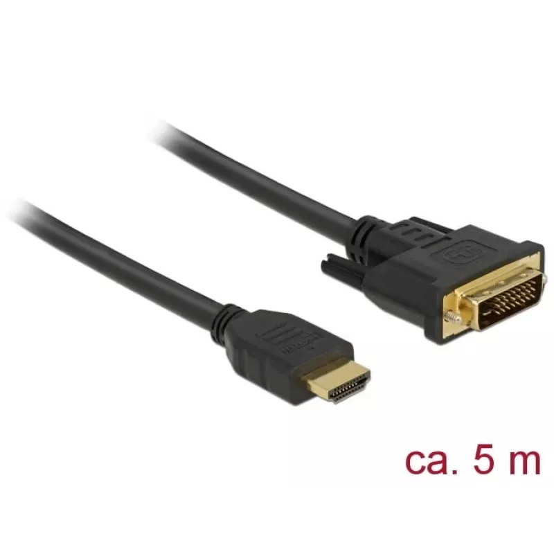 Videokáblový adaptér DeLOCK 85656 5 m HDMI typ A DVI čierny
