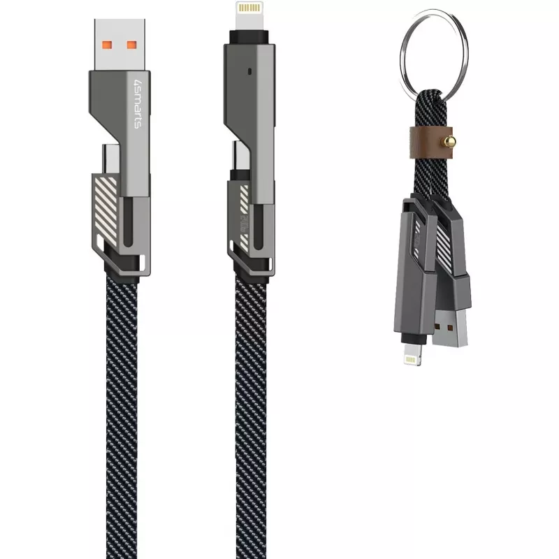 4smarts USB-C kábel ComboCord Flat 240W+ kľúčenka - kábel - digitálny/dátový