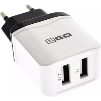 Mobilná nabíjačka 2GO 795999 univerzálna biela AC interiér 2 USB porty