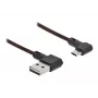 USB kábel DeLOCK EASY-USB 2.0 Type-A samec na Micro-B samec zahnutý 0,2 m čierny