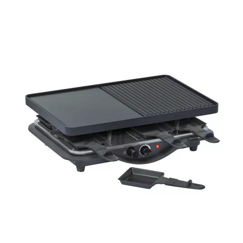 Steba RC 28 liatinový raclette gril, 1400 W, 8 panvičiek, čierny