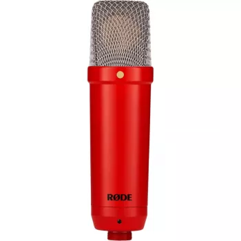 Štúdiový kondenzátorový mikrofón RØDE NT1 Signature Red — kardioida, 20–20000 Hz, -32 dB citlivosť, XLR (3-polohový), 313 g