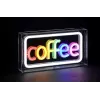 Neónová LED svetelná tabuľa ActiveJet AJE-NEON COFFEE, viacfarebná, USB 5V, povrchová montáž, rám z AS plastu