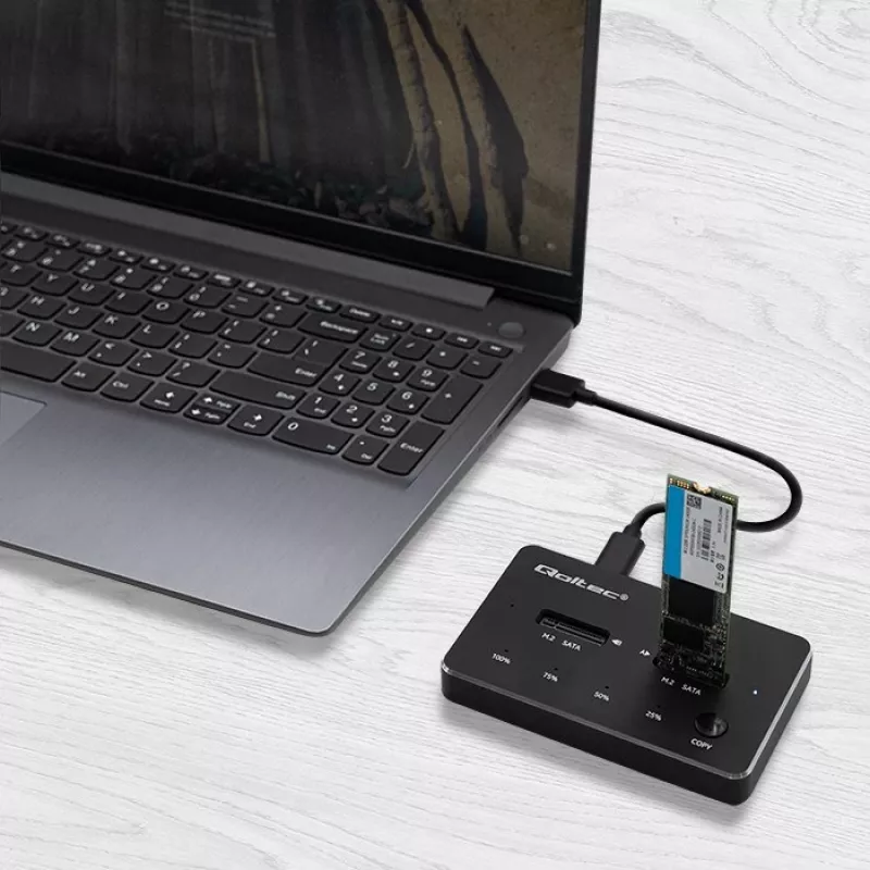 Qoltec 50310 dokovacia stanica 2x SSD M.2 SATA NGFF USB Type-C