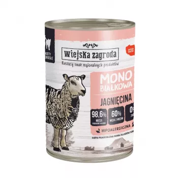 WIEJSKA ZAGRODA monoprotein jahňacie - vlhké krmivo pre mačky - 400 g