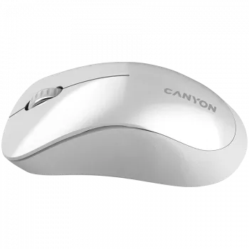 CANYON MW-11, 2,4 GHz bezdrôtová myš, s 3 tlačidlami, DPI 1200, batéria: AAA*2 ks, perlovo-biela sivá 67*109*38 mm 0,063 kg