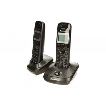 Panasonic KX-TG2512 DECT telefón sivý zobrazuje číslo volajúceho