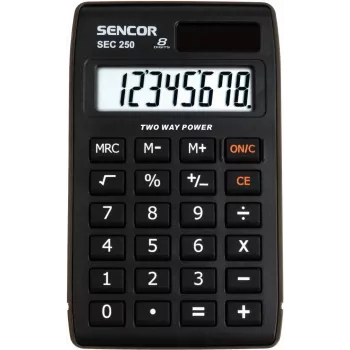 SENCOR SEC 250 kalkulačka, 8-miestny LCD, Dual-Power